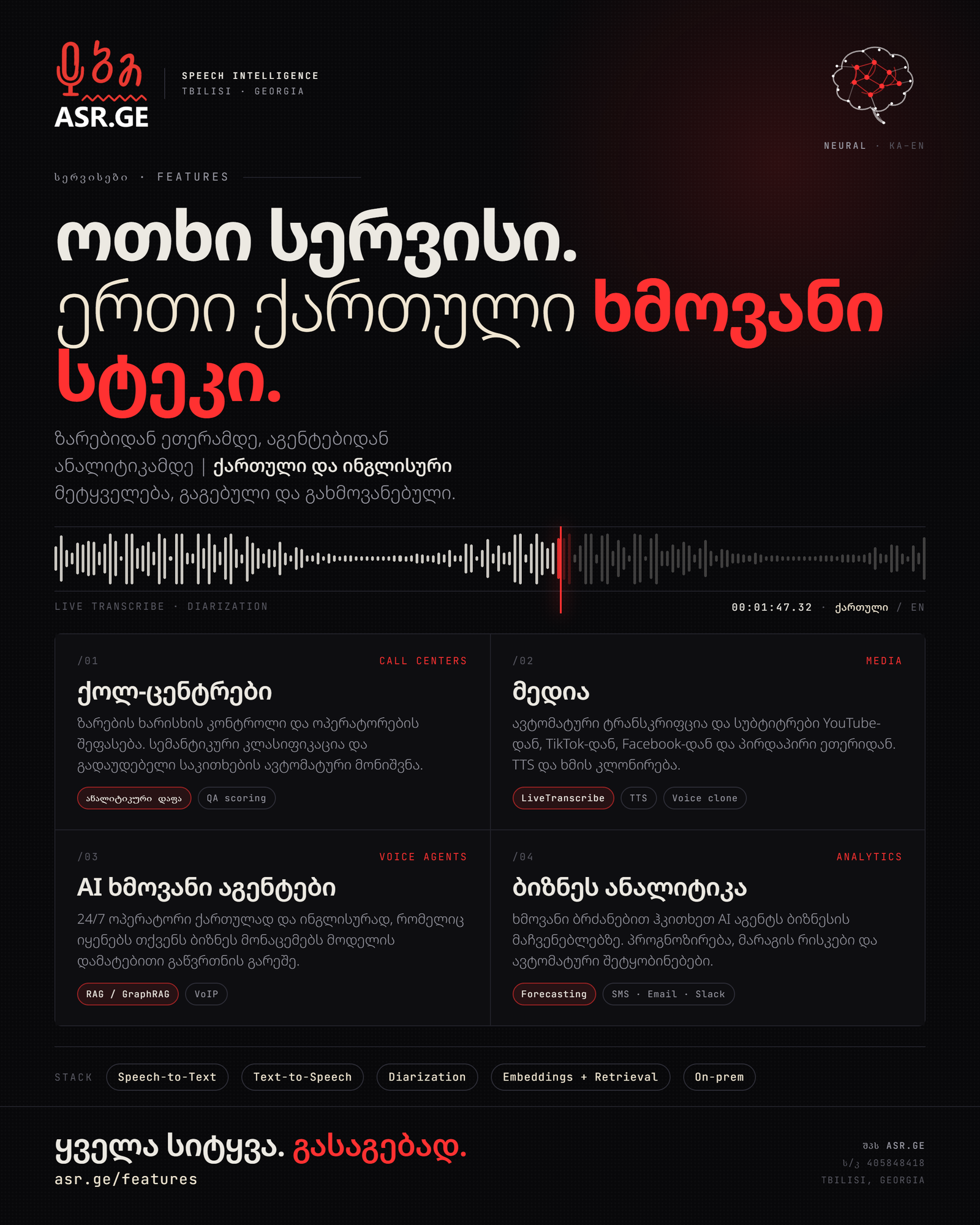 Four services. One Georgian voice stack.